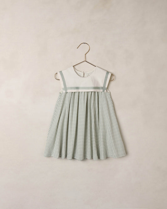 Eucalyptus check Daisy dress by Noralee featuring a floral pattern, lightweight fabric, and feminine design perfect for spring.