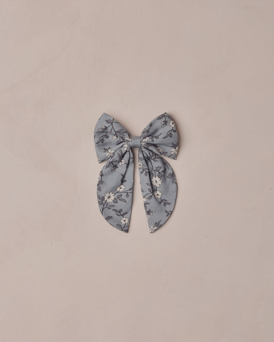 French Blue Floral Everly Bow