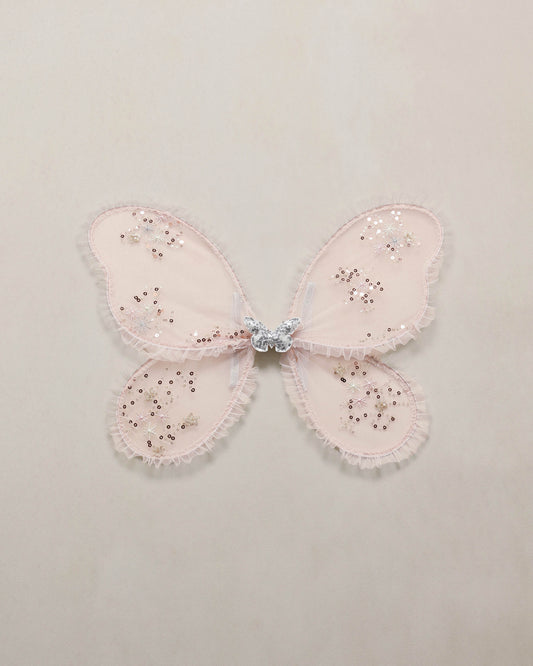 Pink wings costume accessory by Noralee, featuring soft pink feathers and delicate wing design for costume or dress-up.