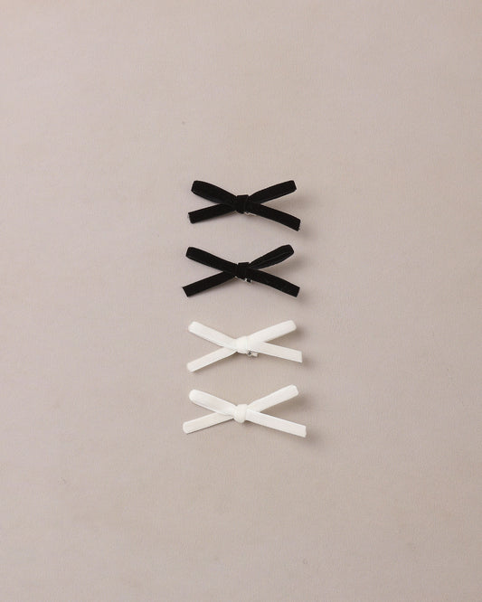 Black, Ivory Mini Ribbon Bows