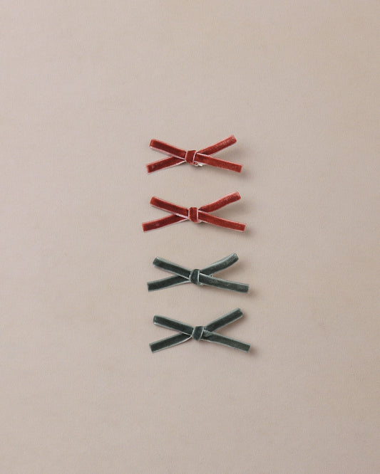 Green, Ruby Mini Ribbon Bows
