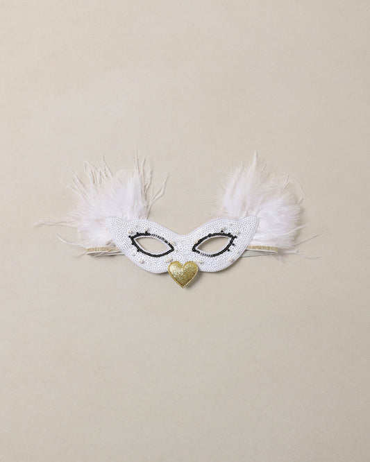 Ivory Swan Mask by Noralee featuring detailed feather and beak design, perfect for costumes or decorative display.
