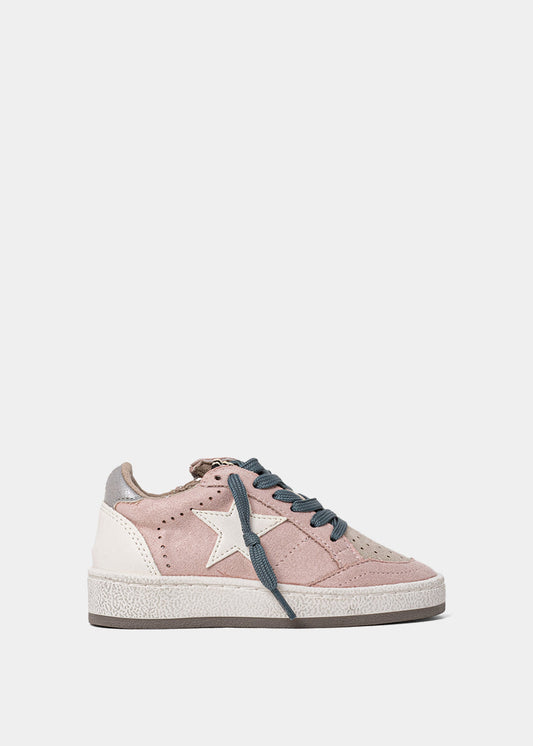 Paz Mini Pink Suede Sneaker