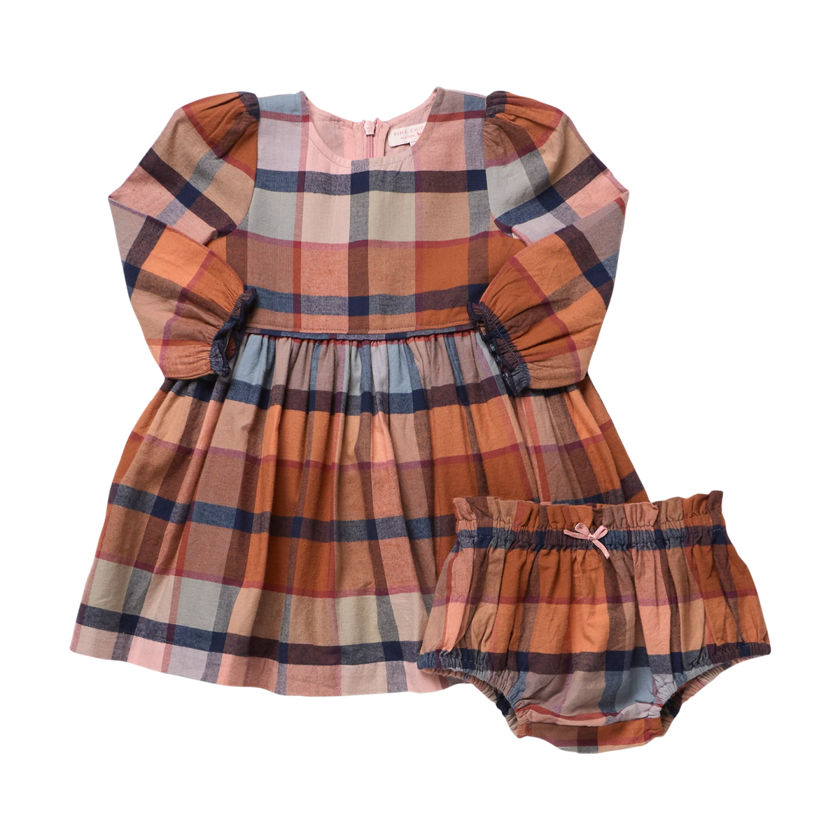 Hayride Plaid Baby Girls Mae Dress Set
