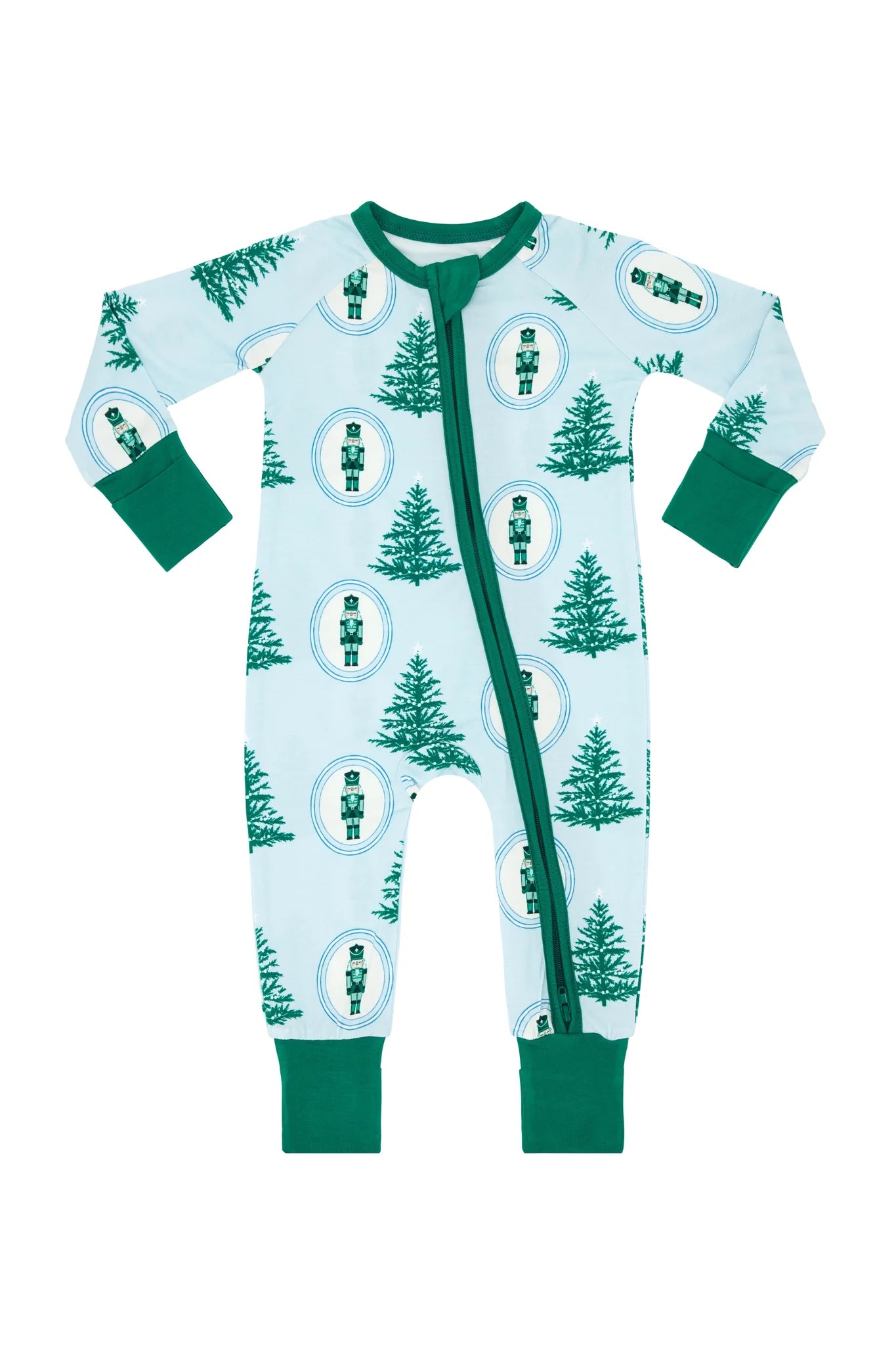 Green Nutcracker Zipper Romper