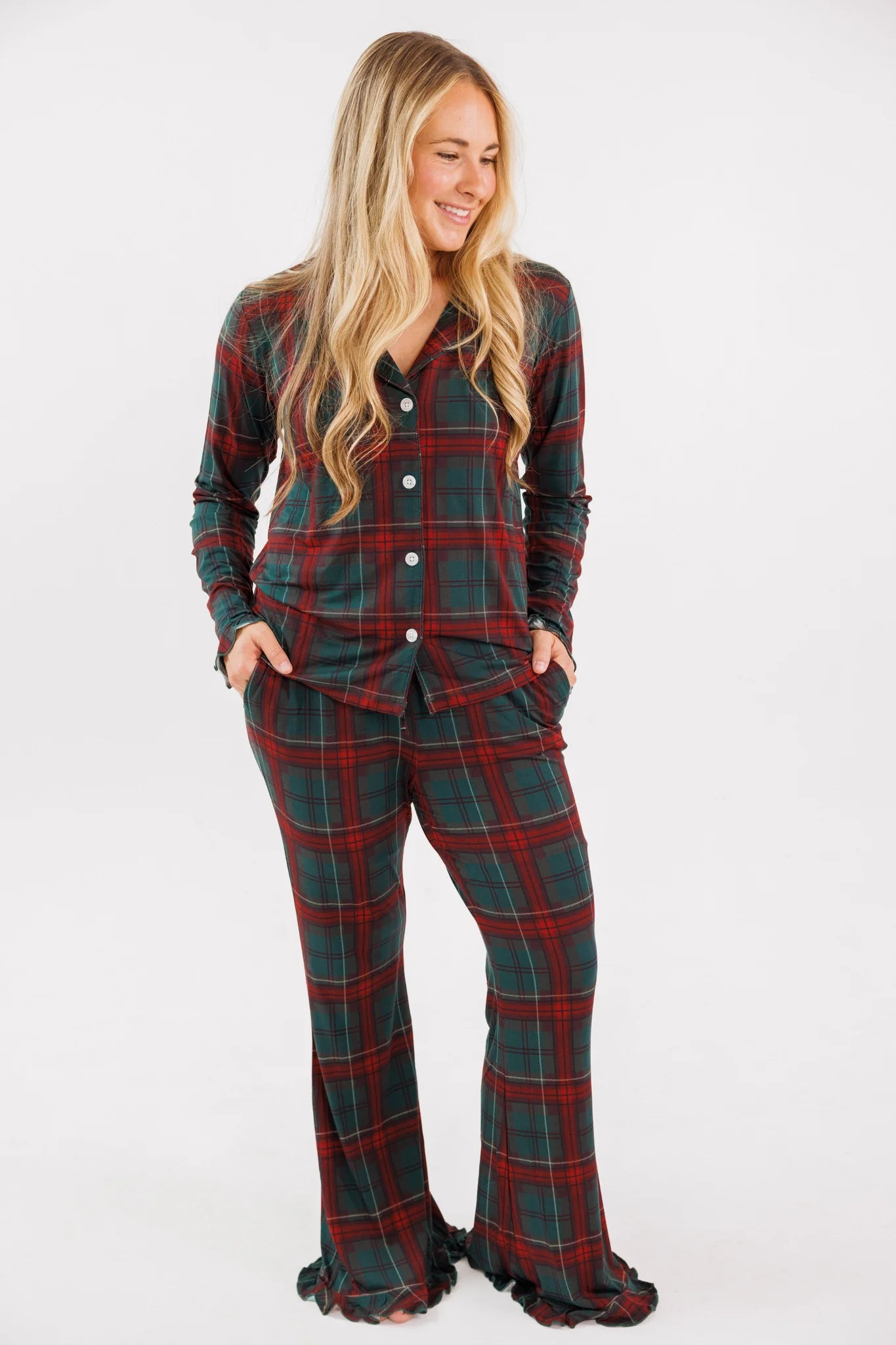 Holiday Heritage Plaid Women's Long Sleeve Ruffle Set
