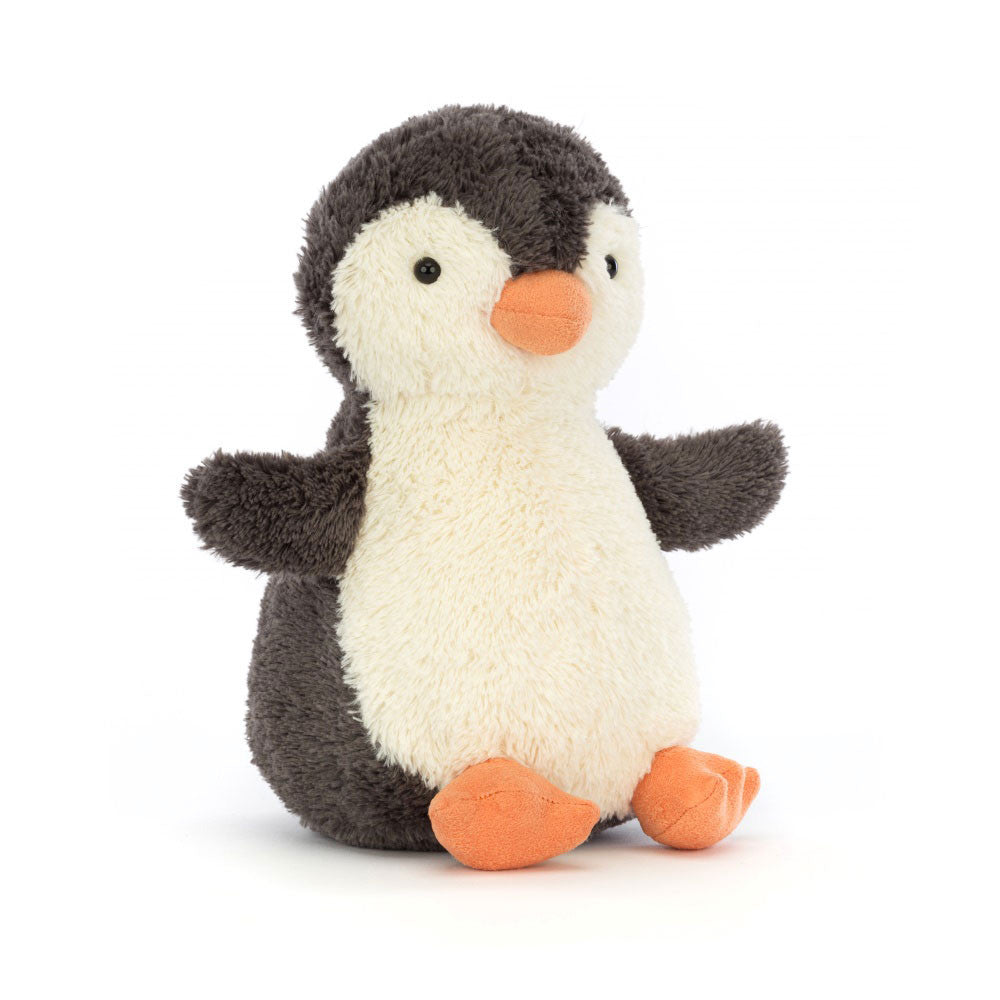 Soft Jellycat Peanut Penguin small plush toy with a cute penguin design and gentle colors, perfect for cuddling.