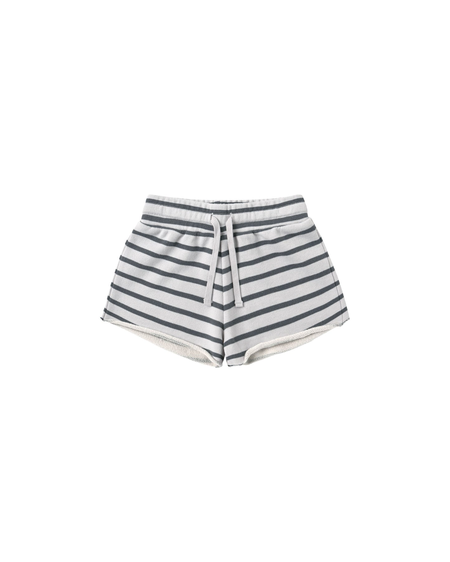 Rylee & Cru Midnight Stripe Sweat Shorts featuring cozy fabric, elastic waistband, and stylish stripe design for comfortable casual wear.