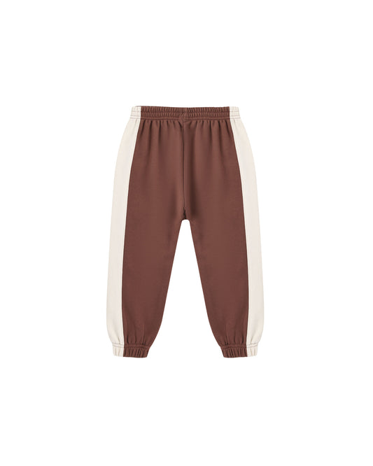 Rylee & Cru mulberry-colored paneled sweatpants with relaxed fit and elastic waistband, casual loungewear for kids.