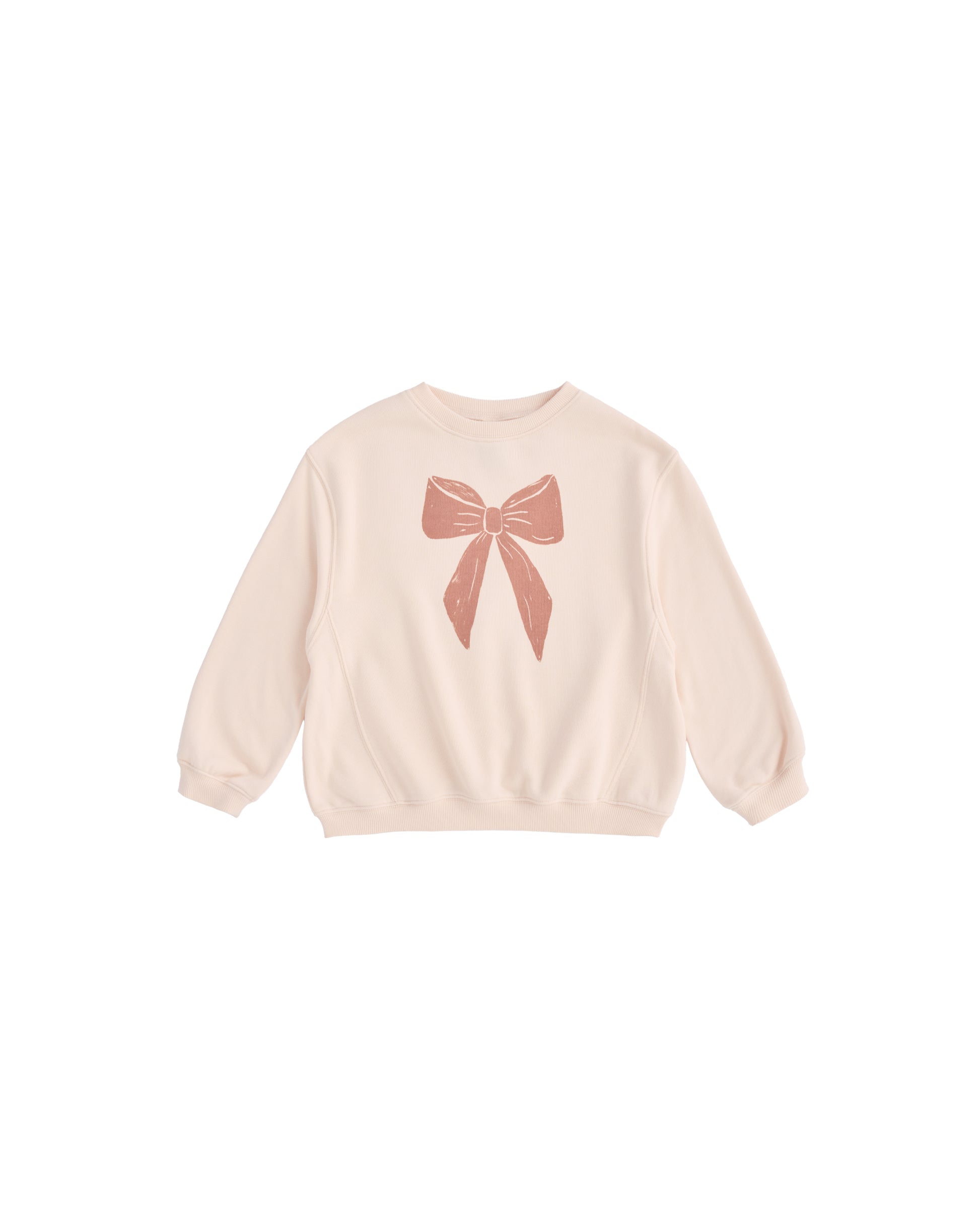 Pink Bow Racer sweatshirt by Rylee & Cru featuring a comfortable fit and playful bow design on the front.