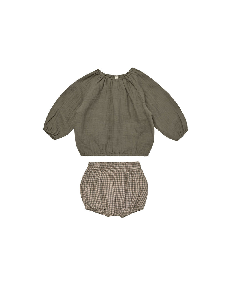 Quincy Mae - Forest Cinch Long Sleeve Top + Bloomer Set