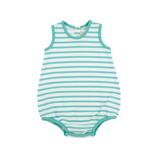 The Beaufort Bonnet Company - Patton Play Bubble - Turks Teal Stripe
