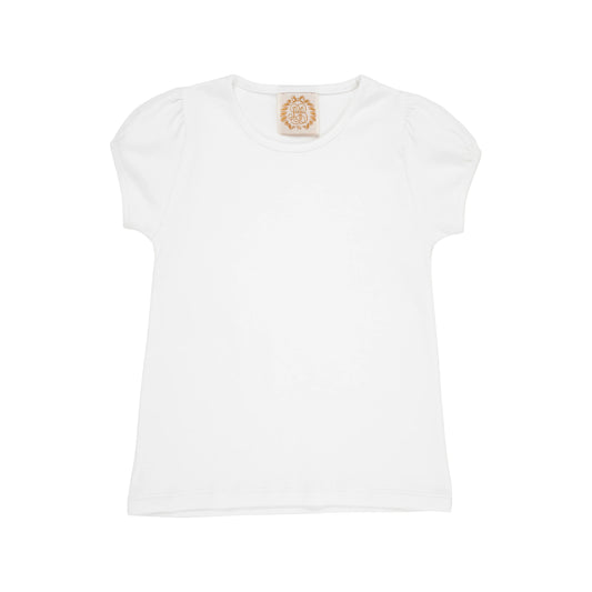 White Penny’s Playshirt onesie by The Beaufort Bonnet Company, featuring a soft, comfortable design for young children.