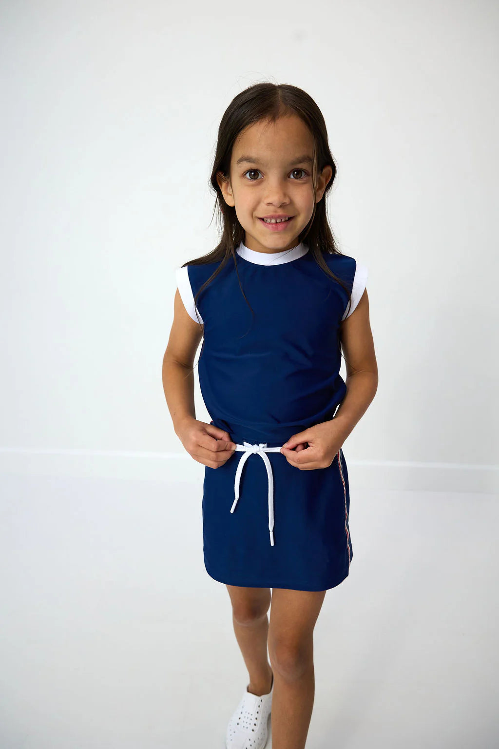 Courtside Kids - Girls Navy Muscle Tank