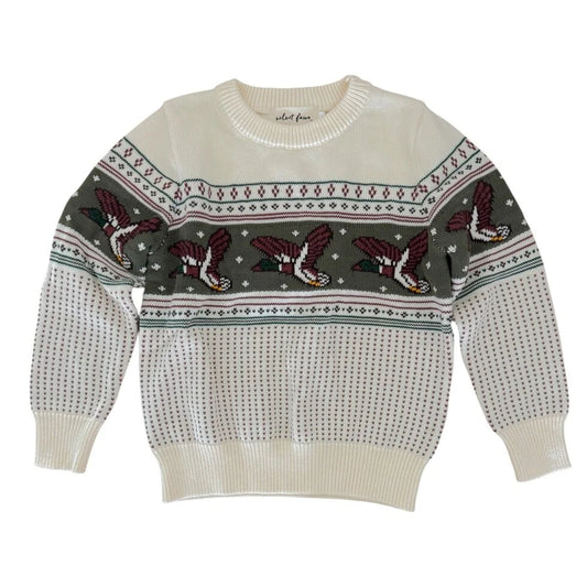 Velvet Fawn Mallards Rylee sweater shown in a large, cozy knit, featuring a stylish design in soft, warm tones.