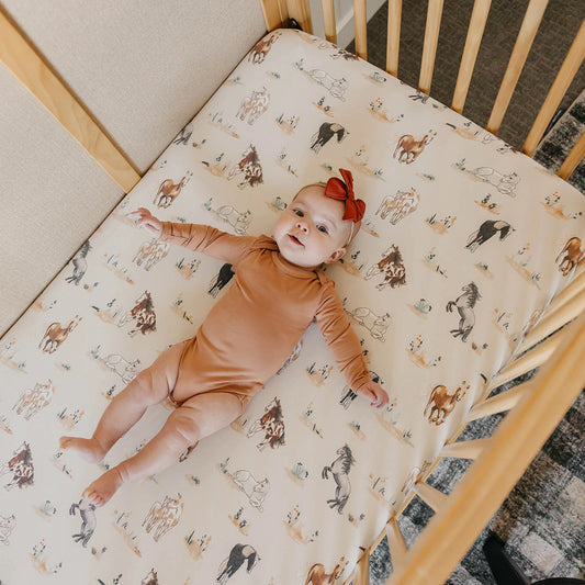 Copper Pearl - Montana Premium Knit Fitted Crib Sheet