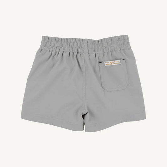 Back view of grey prepletic Sheffield shorts for kids by The Beaufort Bonnet Company, featuring a comfortable fit and stylish design.