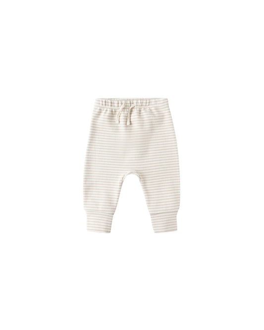 Oat Micro Stripe Drawstring Pant