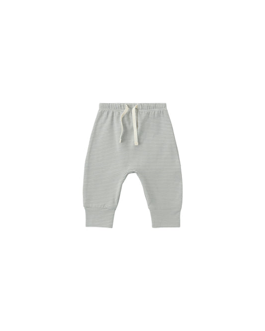 Sage Micro Stripe Drawstring Pant