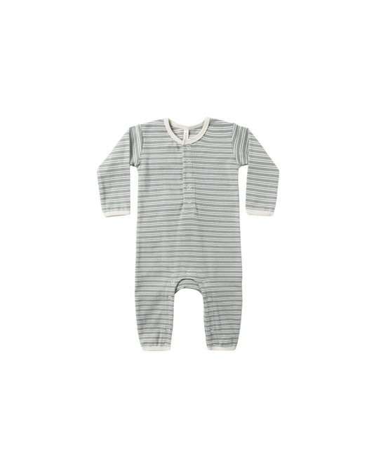 Steel Blue Micro Stripe Ribbed Jumpsuit
