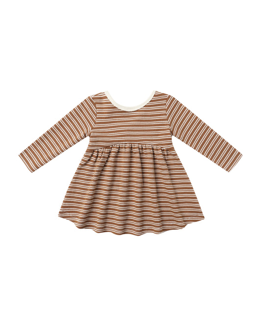 Cedar Microstripe Ribbed Longsleeve Dress