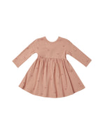 Quincy Mae AW23 - Bows Ribbed LS Dress LAST ONE 12-18m