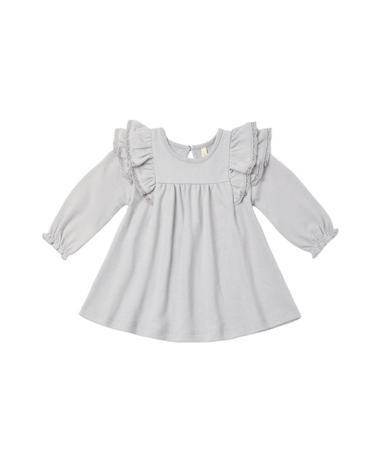 Cloud Long Sleeve Flutter Dress