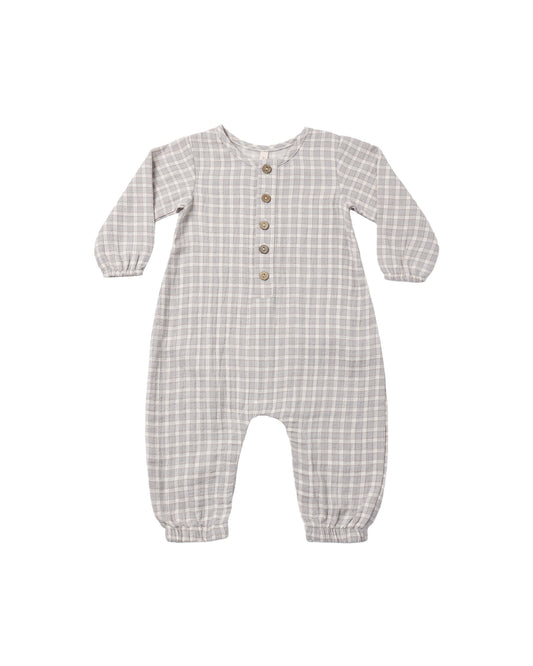 Blue Gingham Woven Jumpsuit