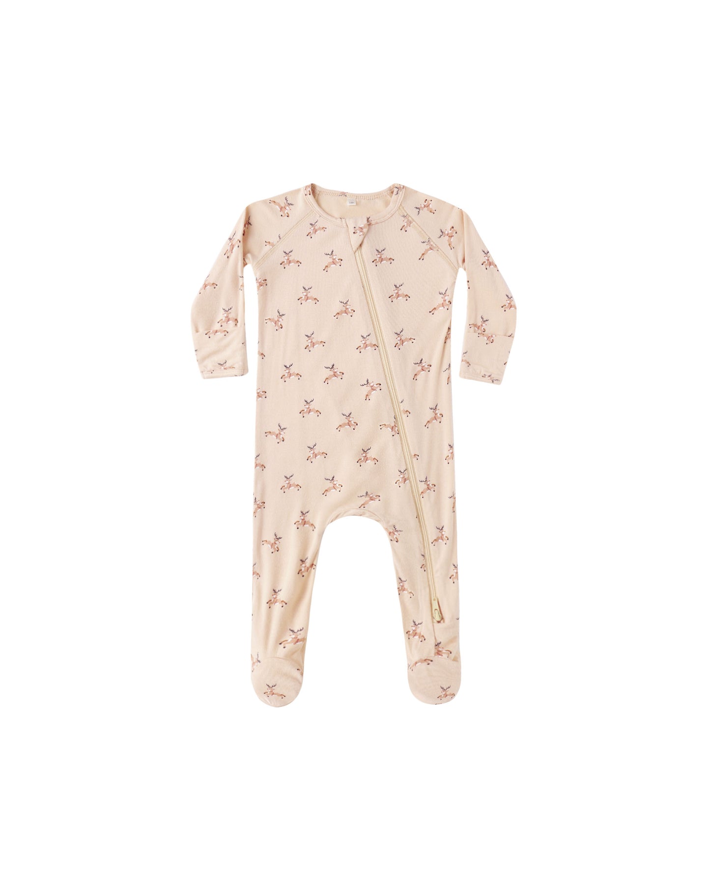 Reindeer Bamboo Zip Footie