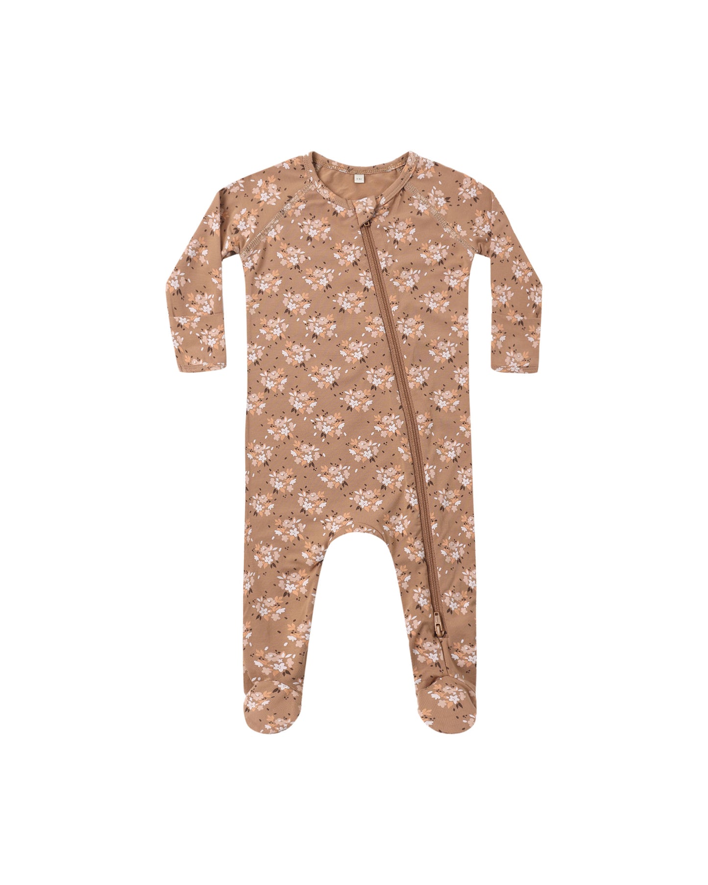 Fall Floral Bamboo Zip Footie