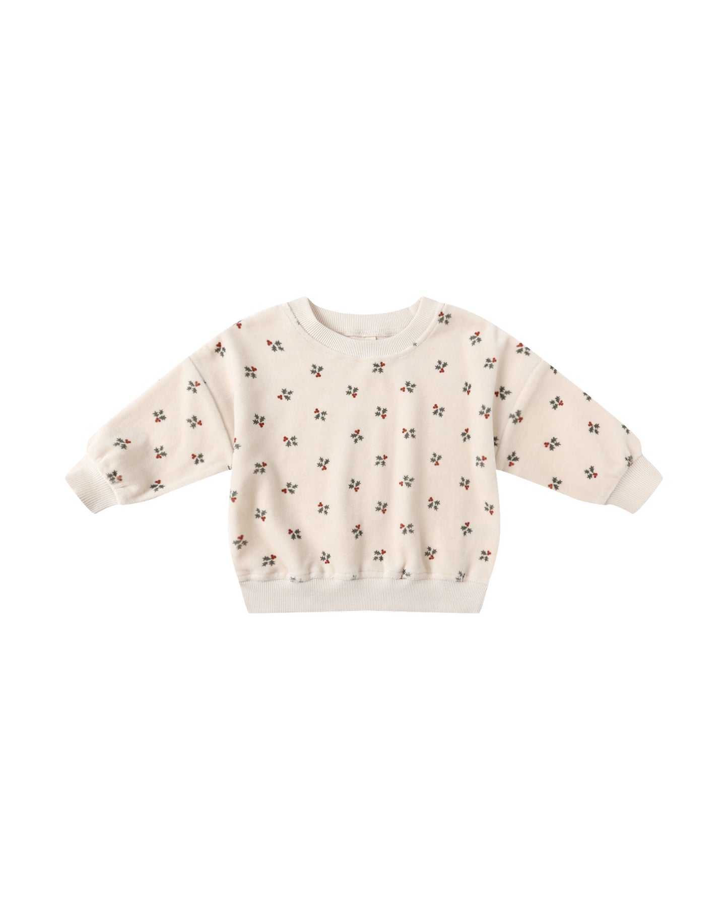 Holly Berry Velour Relaxed Sweatshirt