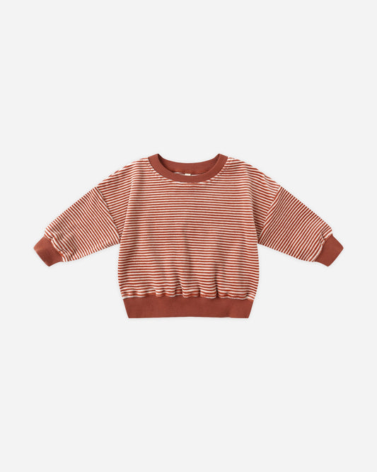 Candy Stripe Velour Relaxed Sweatshirt