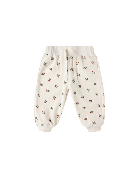 Holly Berry Velour Relaxed Sweatpant