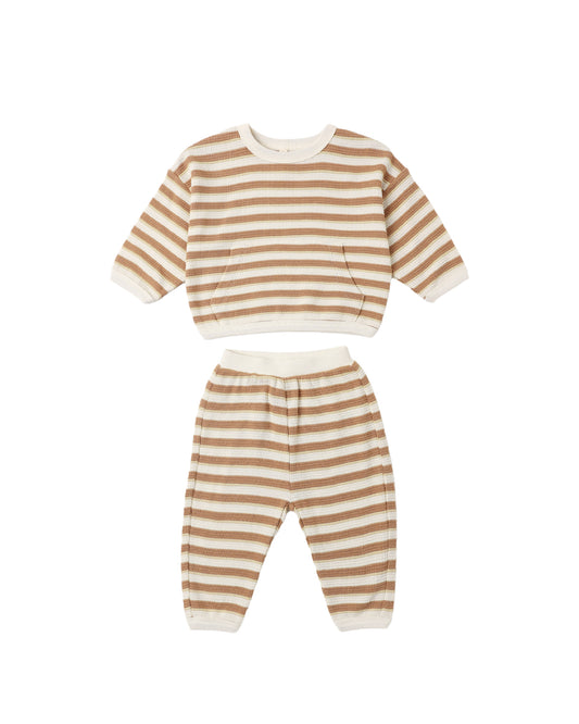 Spice Stripe Waffle Slouch Set
