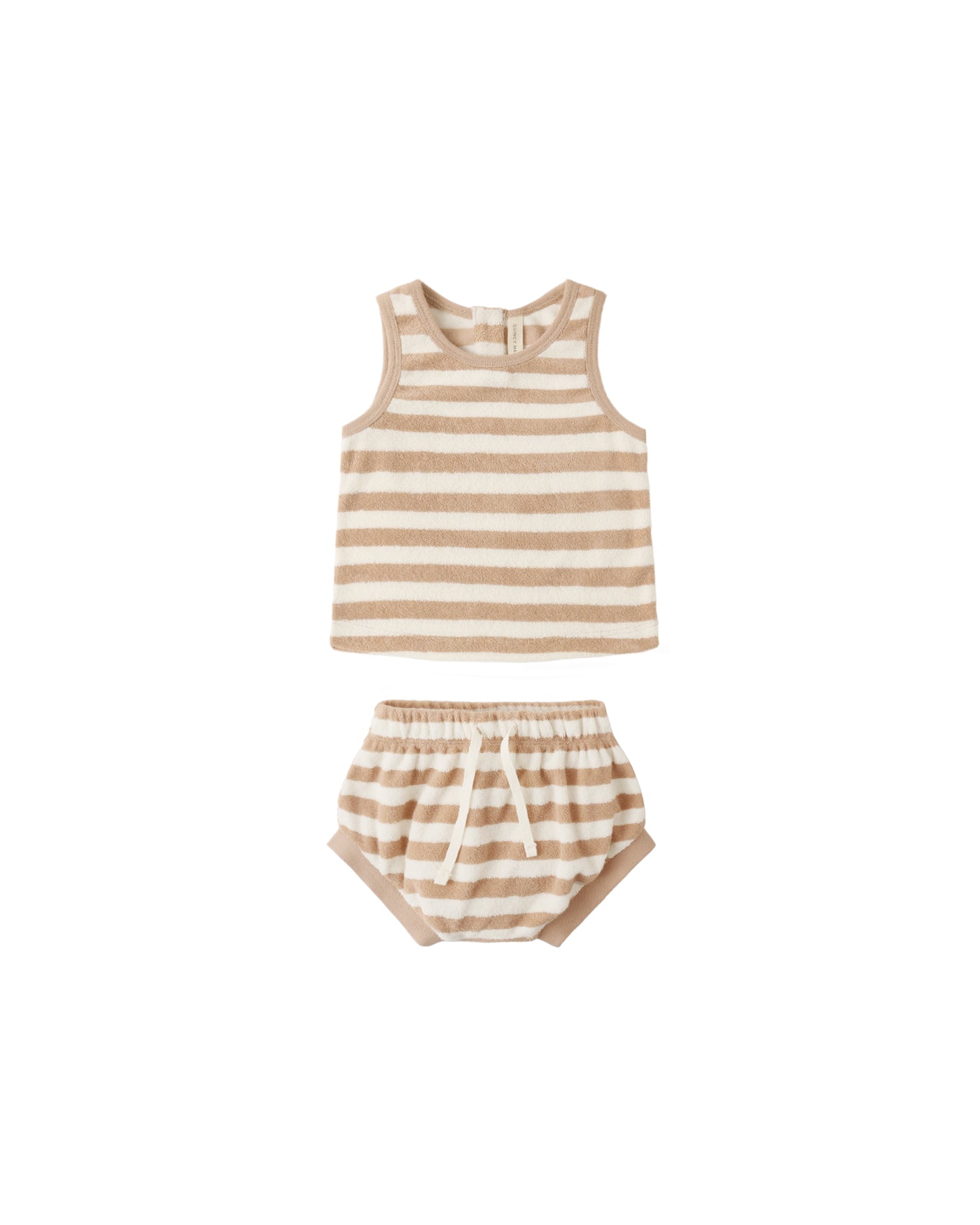 Latte Stripe Terry Tank + Short Set