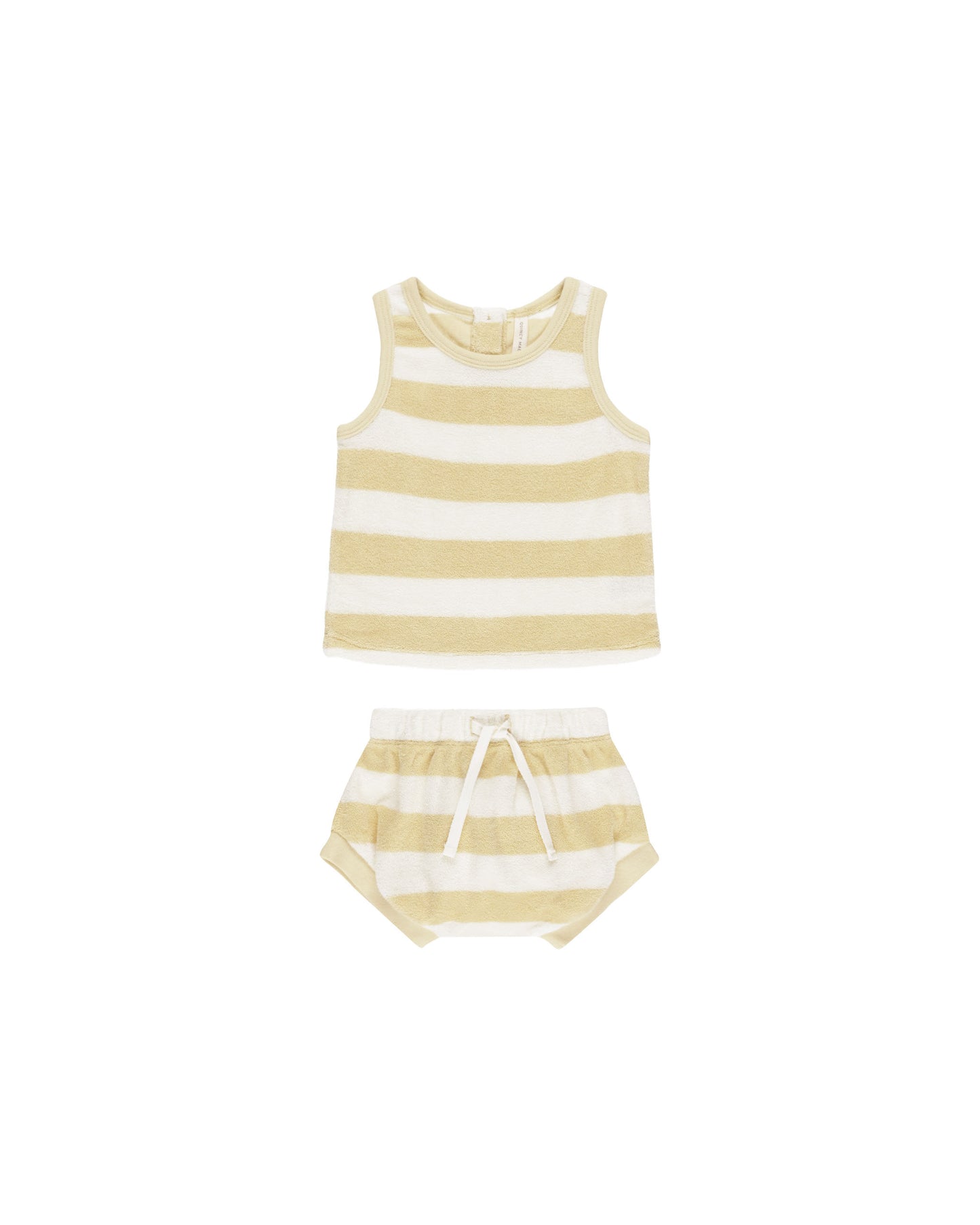 Quincy Mae - Yellow Stripe Terry Tank + Short Set
