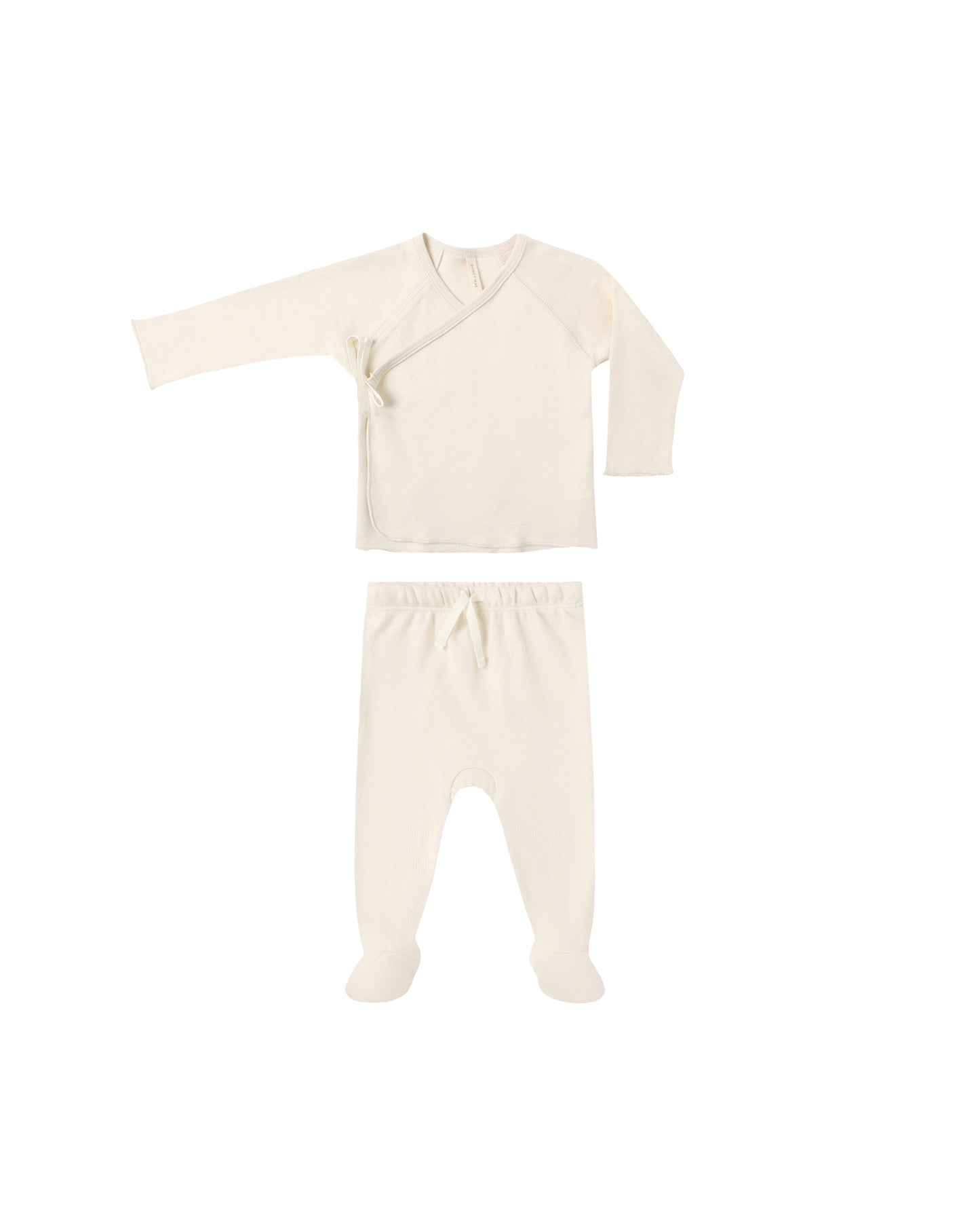 Natural Wrap Top + Footed Pant Set
