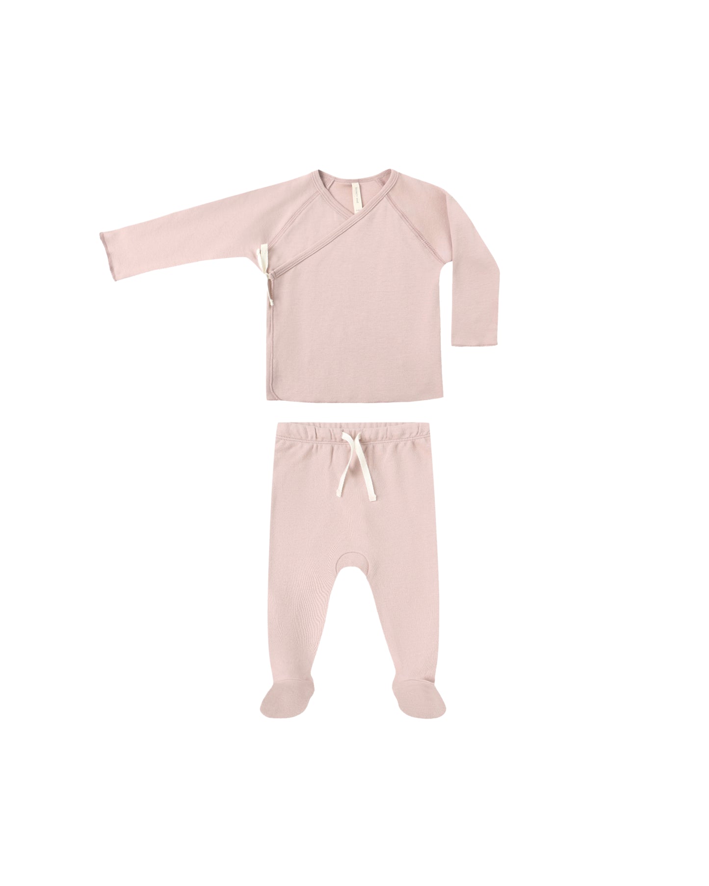 Rose Wrap Top + Footed Pant Set
