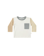 Quincy Mae AW23 - Color Block Long Sleeve Pocket Tee
