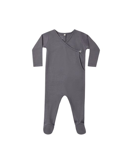 Midnight Pointelle Wrap Footie