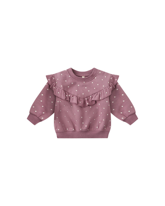 Polka Dots Ruffle Fleece Sweatshirt