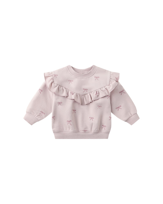 Bows Ruffle Fleece Sweatshirt