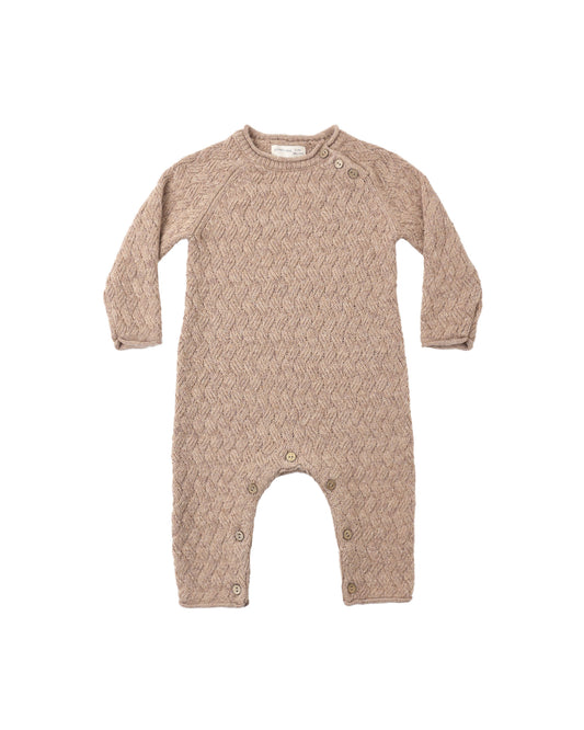 Heathered Almond Cozy Heather Knit Jumpsuit