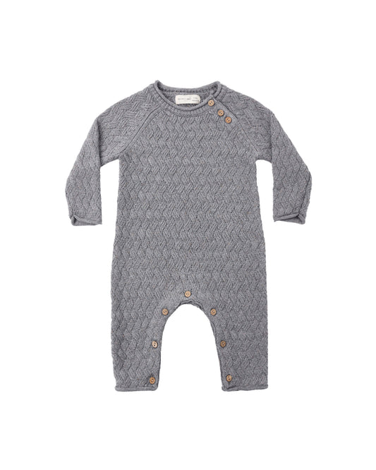 Heathered Slate Cozy Heather Knit Jumpsuit