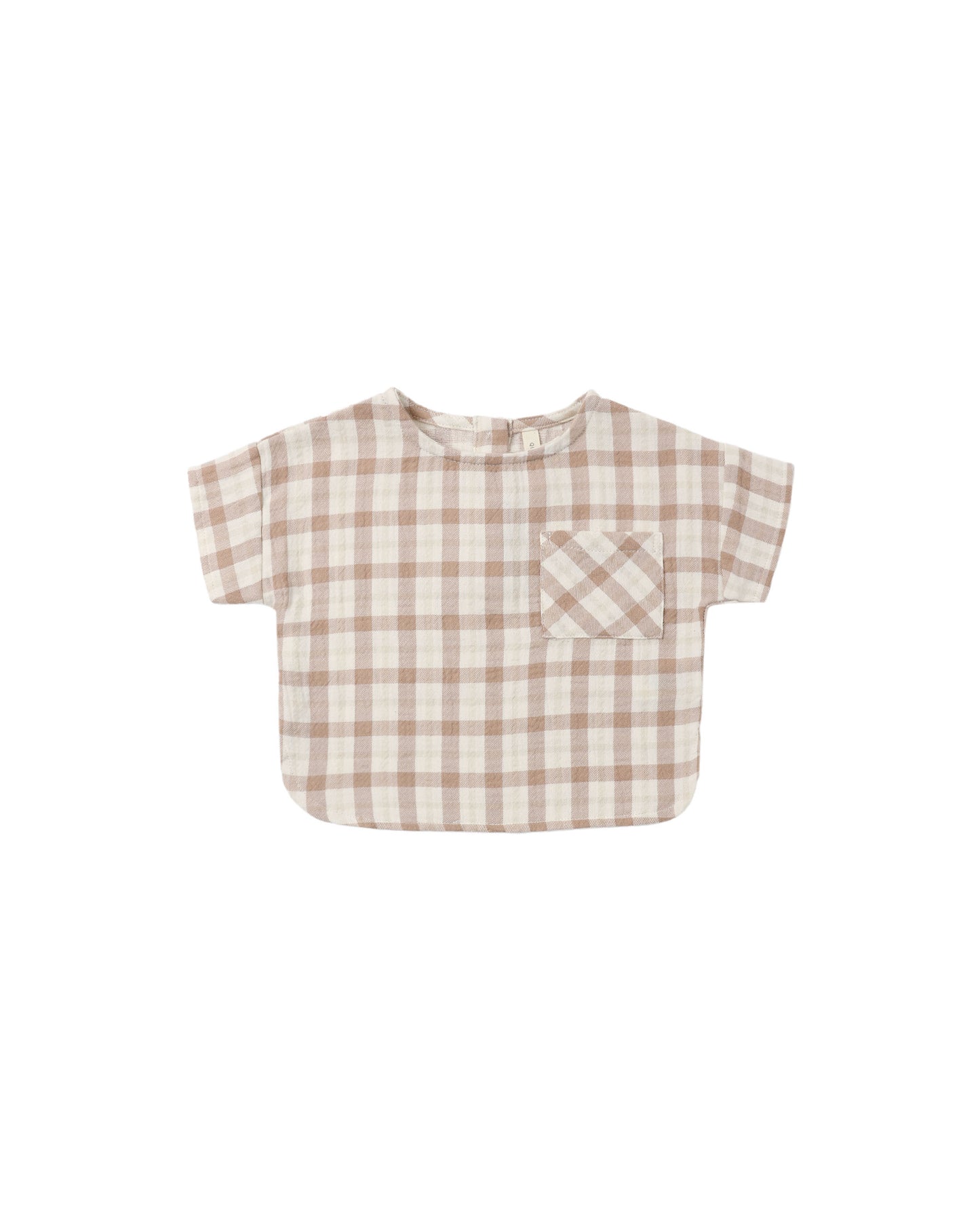 Rustic Plaid Woven Boxy Top
