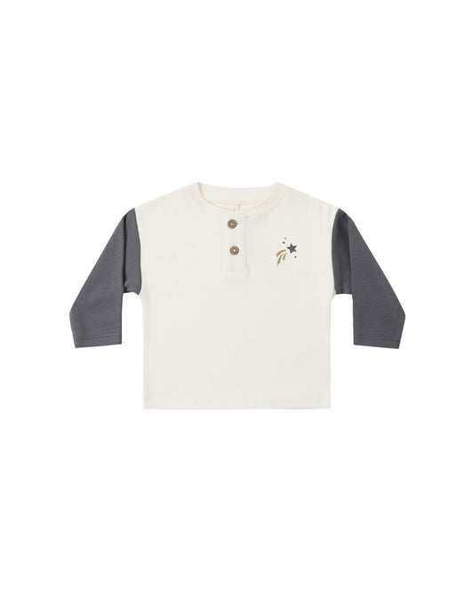 Midnight Long Sleeve Henley Tee