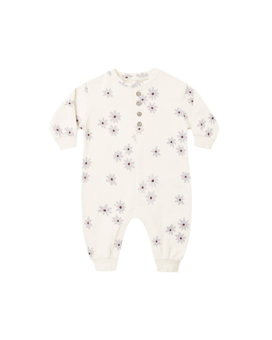 Blue Daisy Relaxed Fleece Jumpsuit