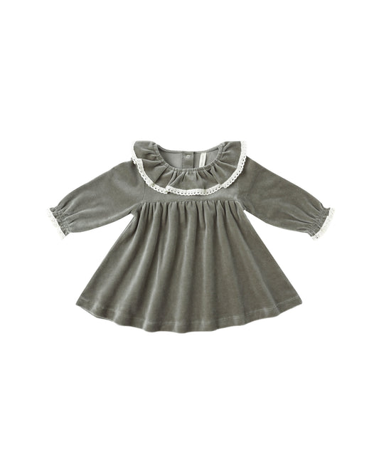 Forest Velour Baby Dress