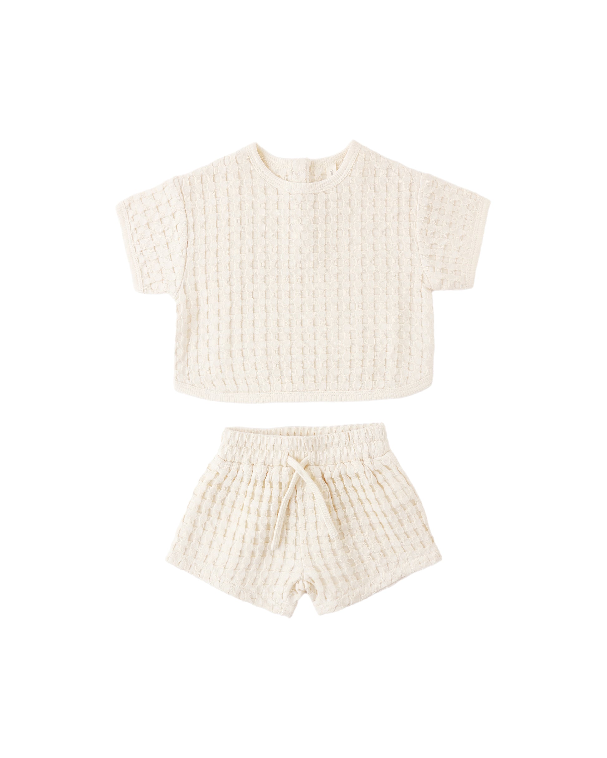 Natural Jayden set by Quincy Mae, featuring soft, organic fabric with a neutral color, perfect for comfortable everyday wear.