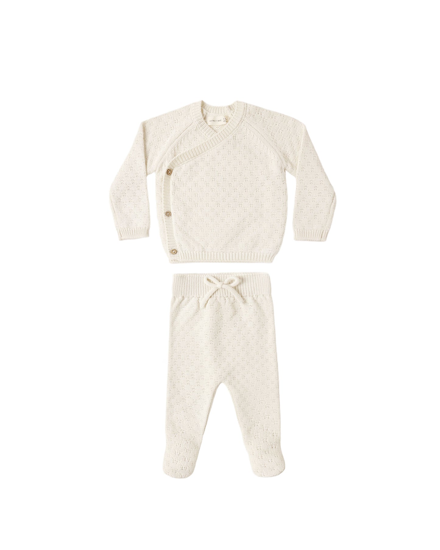 Natural Knit Wrap Top + Pant Set